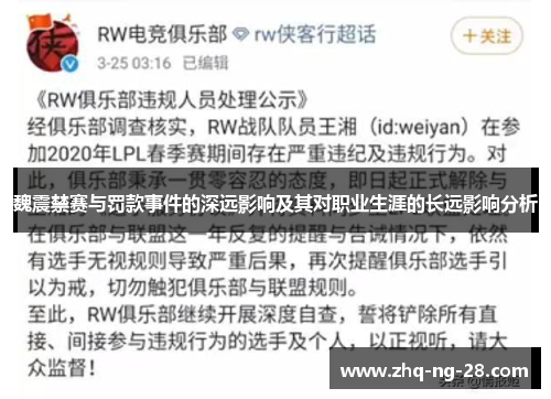 魏震禁赛与罚款事件的深远影响及其对职业生涯的长远影响分析