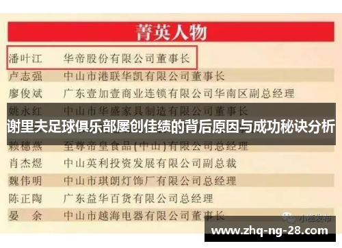 谢里夫足球俱乐部屡创佳绩的背后原因与成功秘诀分析